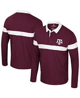 Colosseum Men's Maroon Texas A&M Aggies Too Cool for School Long Sleeve Polo Shirt