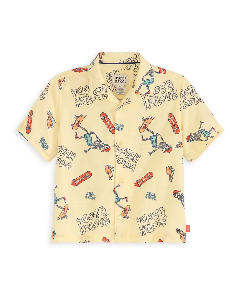 Scotch & Soda Little Boys 2-Piece Woven Shirt and Shorts Set
