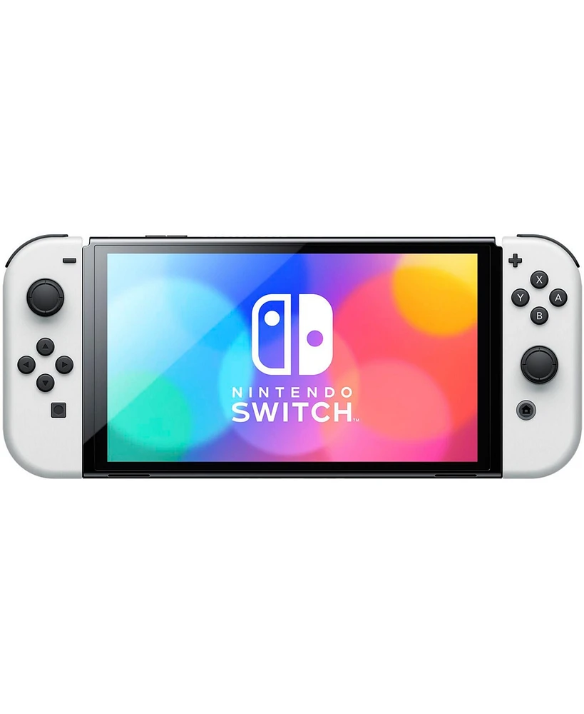 Nintendo Switch White Oled Console with Pokemon Sword, Surge Accessory Gaming Kit, MightySkins Console and Controller Skin Voucher