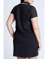 Eloquii Women's Textured Polo Shirt