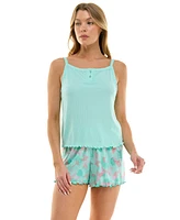 Roudelain Women's Cami Tank Top with Lettuce Edging