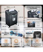 Bonsaii Paper Shredder, 18-Sheet 60-Minutes Shredder for Office Heavy Duty Cross-Cut Shredder with 6 Gallon Pullout Basket 4 Casters