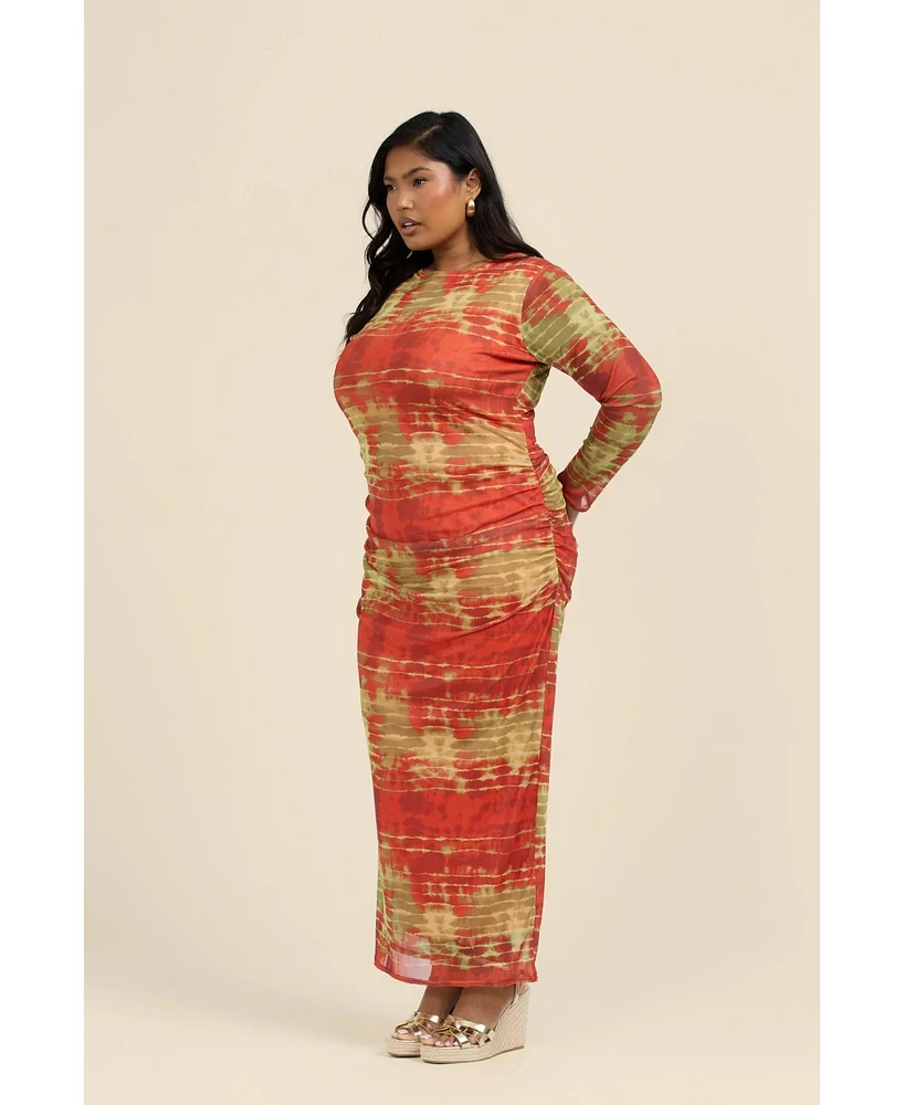 Fashion-szn Curve Women's Tye Dye Midi Dress