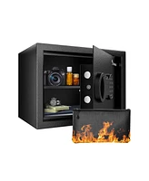 Bonsaii Safe Box with Fireproof Bag, Home Safe with Removable Shelf for Money Documents Jewelry Valuables, 0.6 Cubic Feet, 9.84"D x 13.78"W