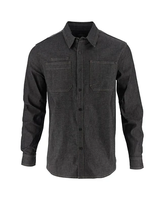 Thorogood Big & Tall Men's Vintage Stretch Denim Long Sleeve Button Up Shirt