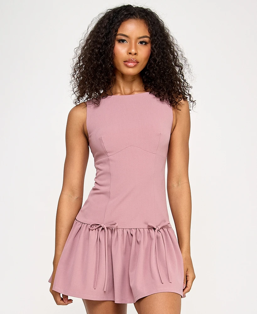 Seni & Cade Juniors' Sleeveless Drop-Waist Fit Flare Dress