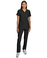 Medgear Women's Liliana Scrubs Set with 4-Pocket Top and Slim Straight Leg Pants