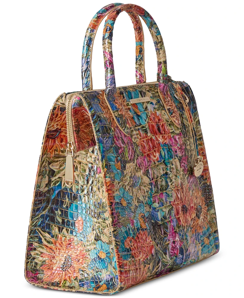 Brahmin Caroline Melbourne Embossed Leather Satchel