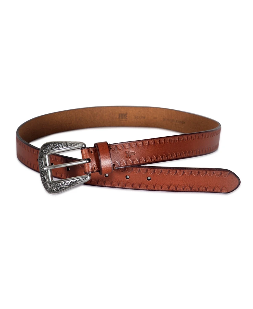 Frye Women's Novelty Buckle Tooling Belt