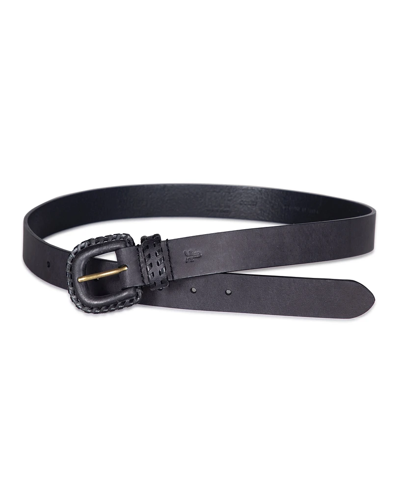 Frye Women's Covered Buckle Leather Lacing Belt