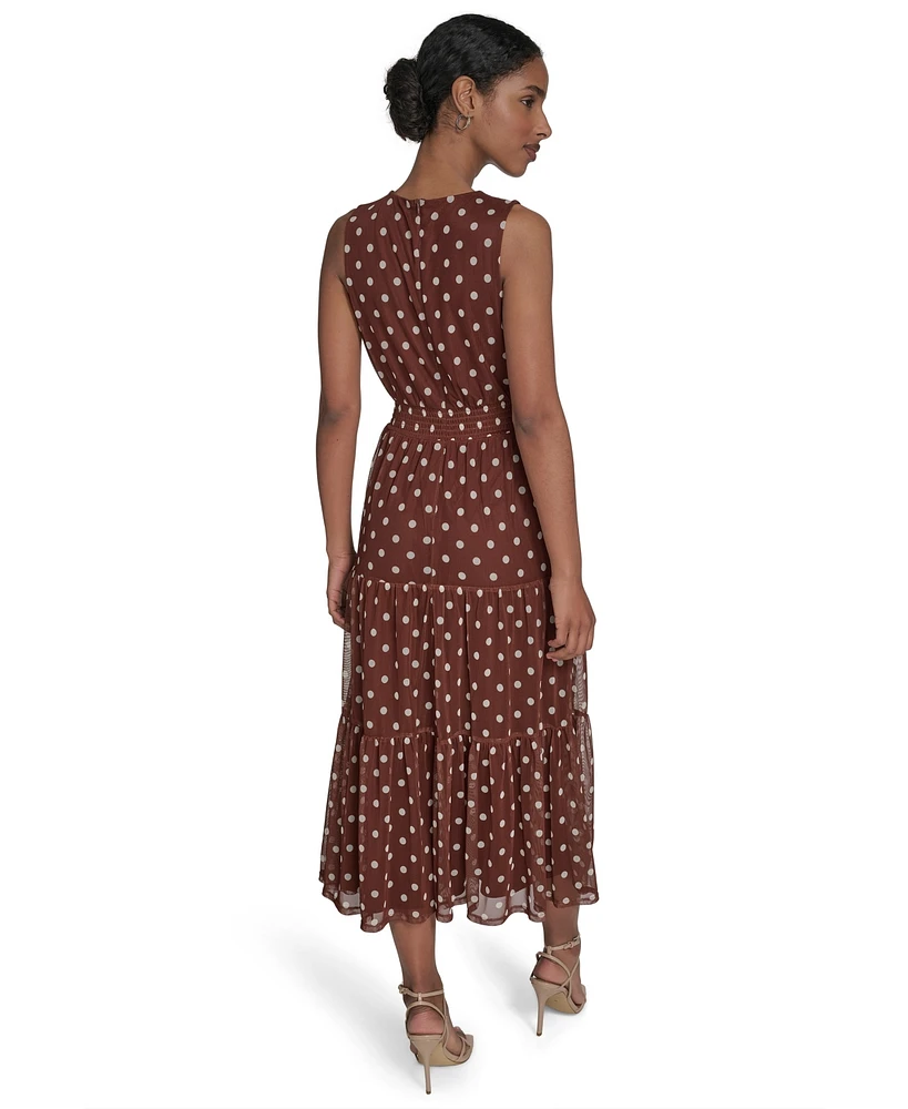 Jessica Howard Women's Sleeveless Mesh Midi Dress