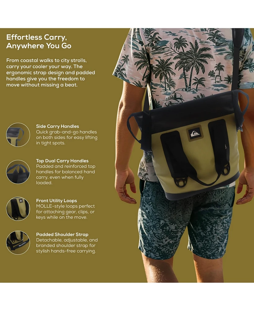 Quiksilver Coastal Collection 48-72H 5 Layer Insulated Tote Coller Bag with Waterproof Zippers