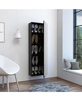 Baltimore Wall Mounted Shoe Rack, Mirror, Single Door, Ten Shoes Capacity, White