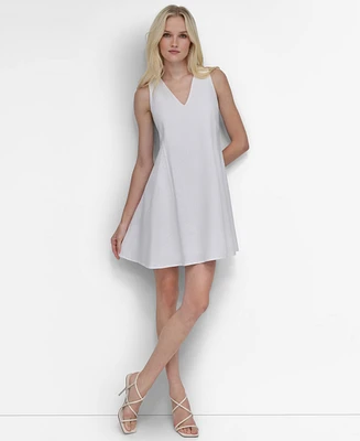 Dkny Women's V-Neck Sleeveless A-line Dress