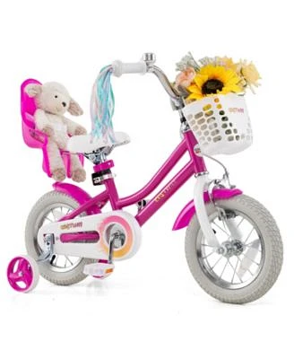 Kids Bicycle With Training Wheels Front Rear Brake System