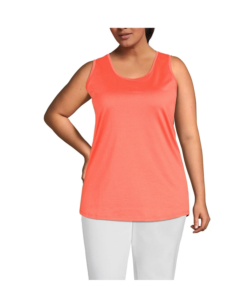 Lands' End Women's Plus Supima Cotton Tunic Tank Top