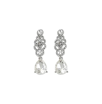 Sohi Women's Black Dazzling Drop Earrings