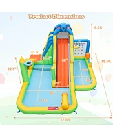 Inflatable Water Slide with Splash Pool and Climbing Wall for Oudoor Indoor without Blower