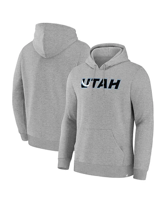 Fanatics Men's Heather Gray Utah Mammoth Combo Legacy Fleece Pullover Hoodie