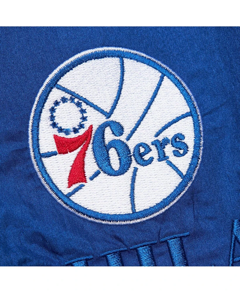 Mitchell & Ness Men's and Women's Royal Philadelphia 76ers Hardwood Classics Team Og 3.0 Anorak Half-Zip Windbreaker Jacket
