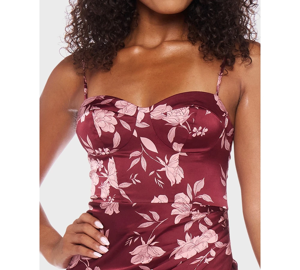 B Darlin Juniors' Satin Sweetheart Midi Dress