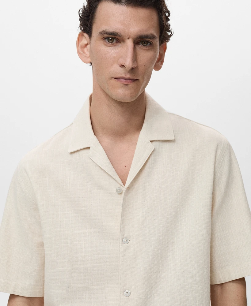 Mango Men's Linen-Blend Regular-Fit Shirt
