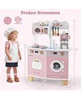 Wooden Kids Kitchen Playset with Coffee Maker for kids