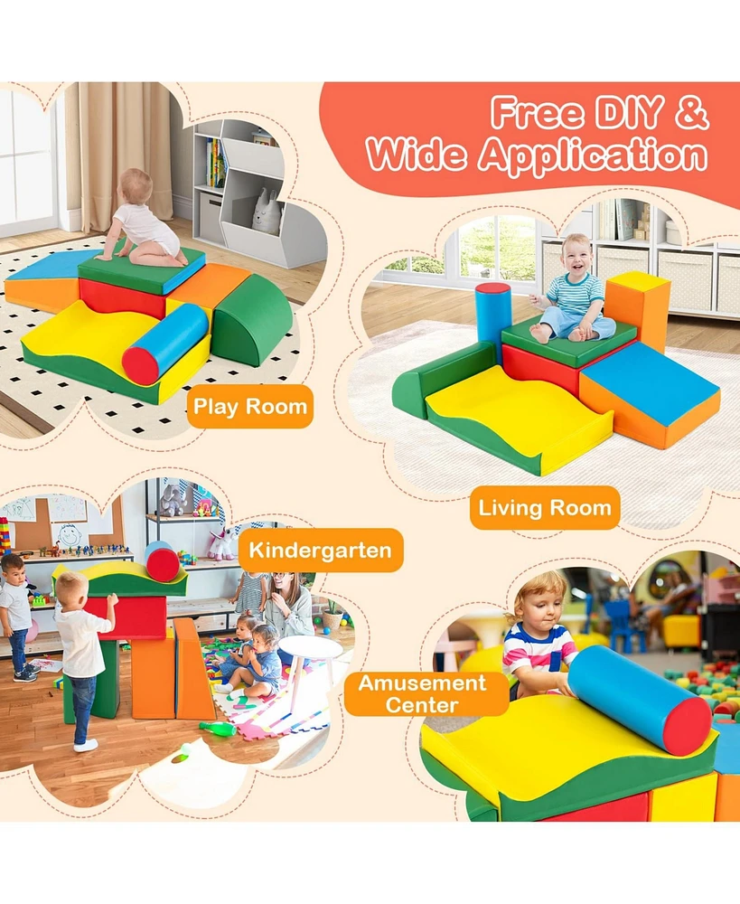 Toddlers Colorful Climbing Toys with Epe Foam and Removable Pu Leather