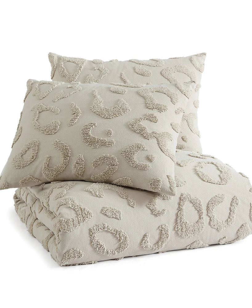 Peri Home Chenille Leopard 3-Pc. Duvet Cover Set, Full/Queen