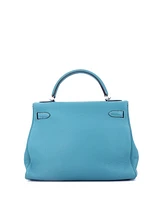 Pre-Owned Hermes Kelly 32 Handbag Clemence with Palladium Hardware