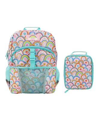 Colorful Rainbow Collage 2-Piece 16" Backpack & Lunch Kit Set
