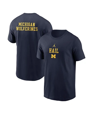 Jordan Men's Navy Michigan Wolverines 2-Hit Stacked T-Shirt