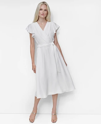 Dkny Women's Flutter-sleeve Midi Dress