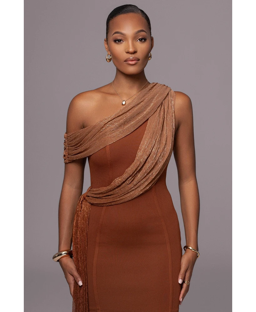 Jluxlabel Women's Asymmetric Drape Mini Dress
