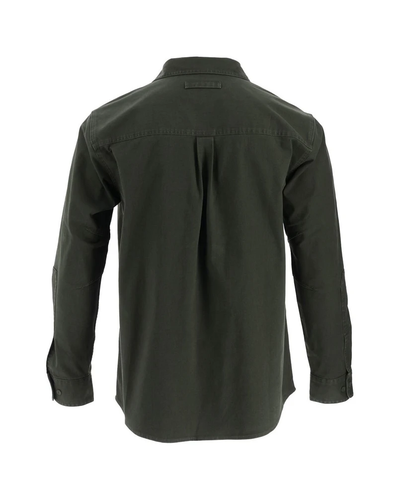Men's Heavyweight Utility Stretch Long Sleeve Button Up Overshirt