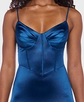 B Darlin Juniors' Sweetheart Satin Bodycon Dress