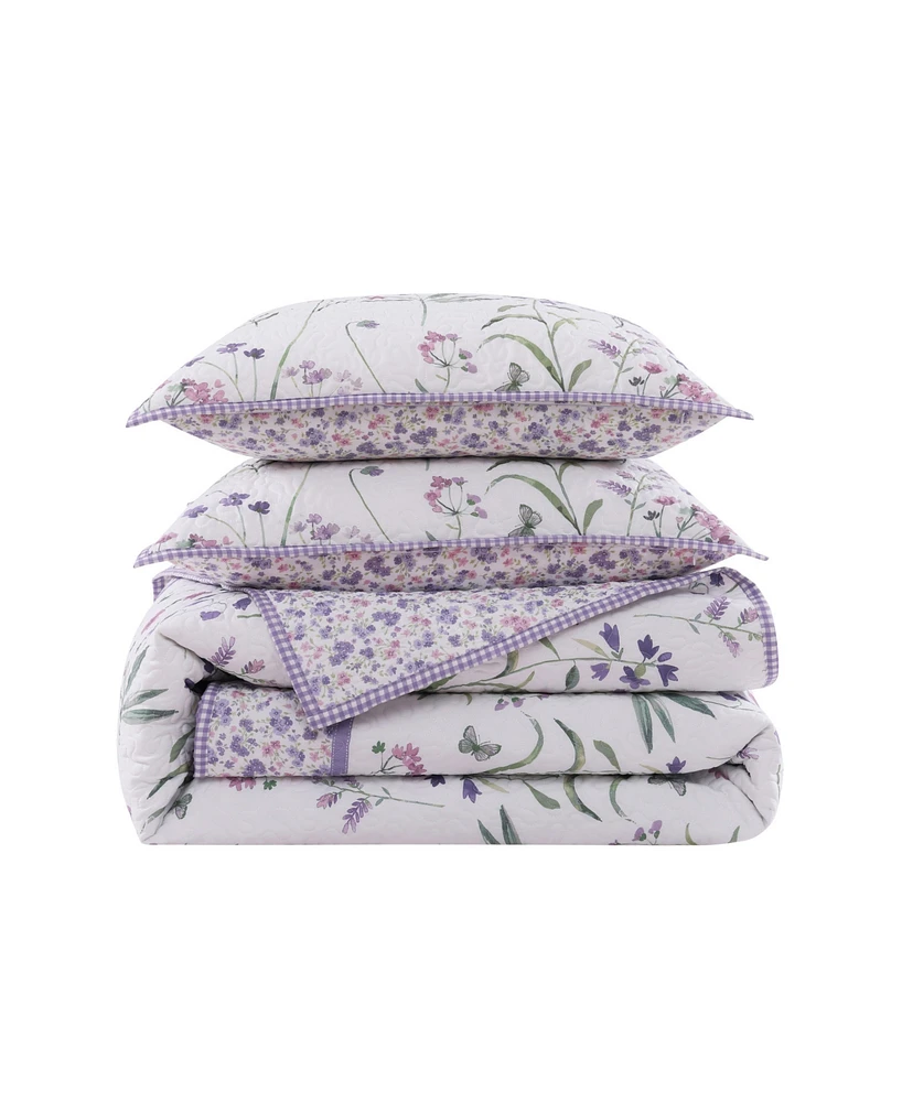Royal Court Nola Floral 3-Pc. Quilt Set, Full/Queen