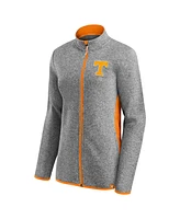 Fanatics Women's Heather Gray Tennessee Volunteers Block Party Fleece Full-Zip Sweater