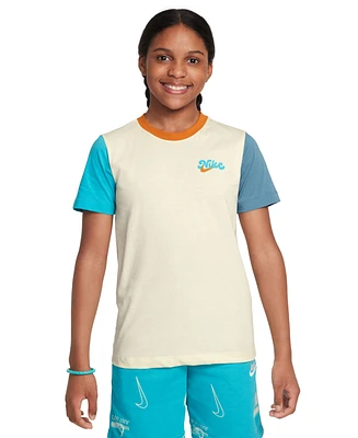Nike Big Kids Sportswear Colorblocked Cotton T-Shirt
