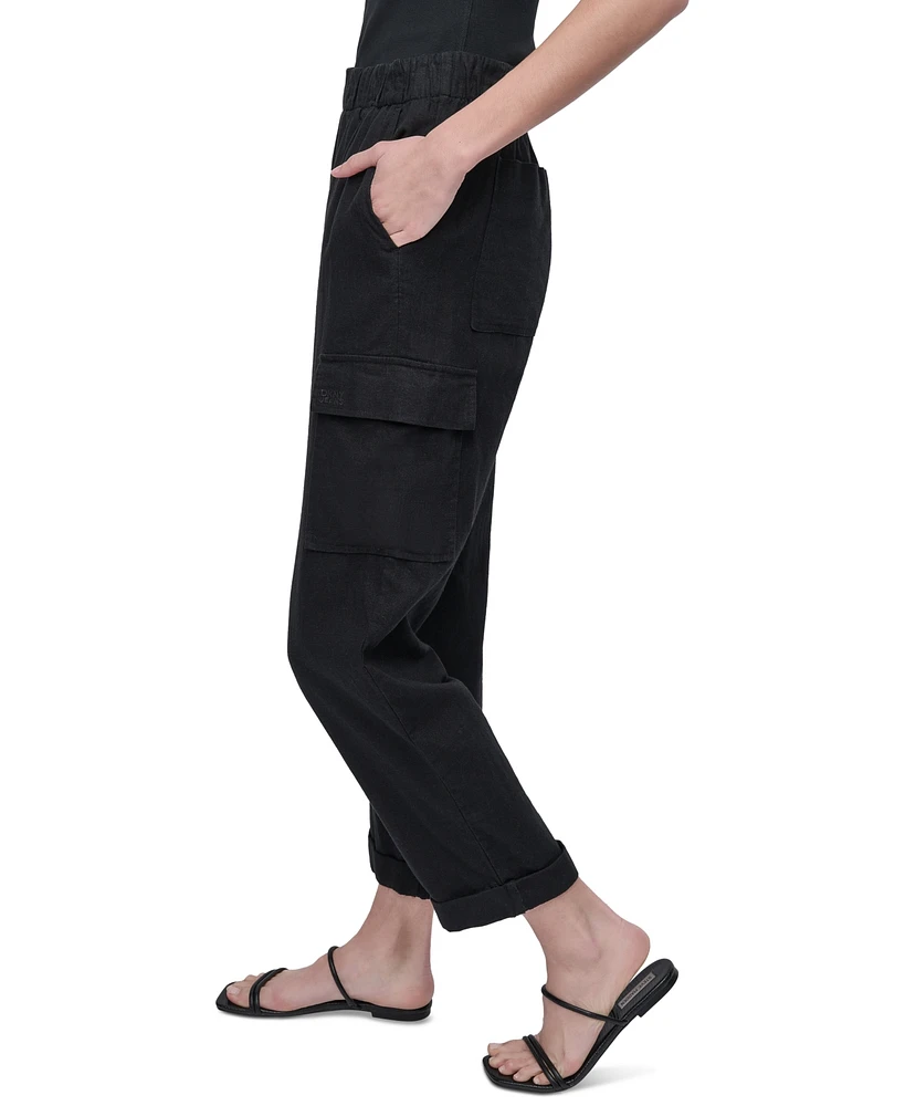 Dkny Jeans Women's Mid Rise Relaxed Pull-On Cargo Pants