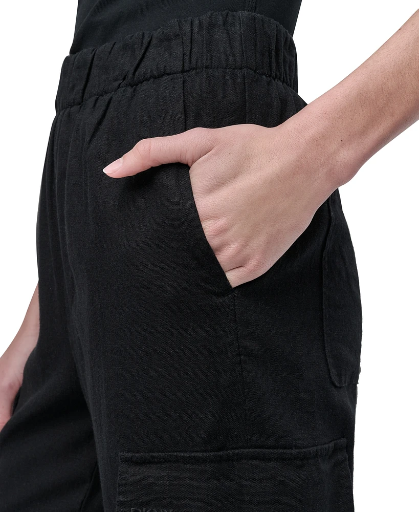 Dkny Jeans Women's Mid Rise Relaxed Pull-On Cargo Pants