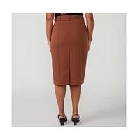 Estelle Sunburst Belted Pencil Skirt
