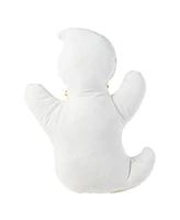 Glitzhome Halloween Hooked Ghost Shaped Decorative Pillow, 12" x 4"