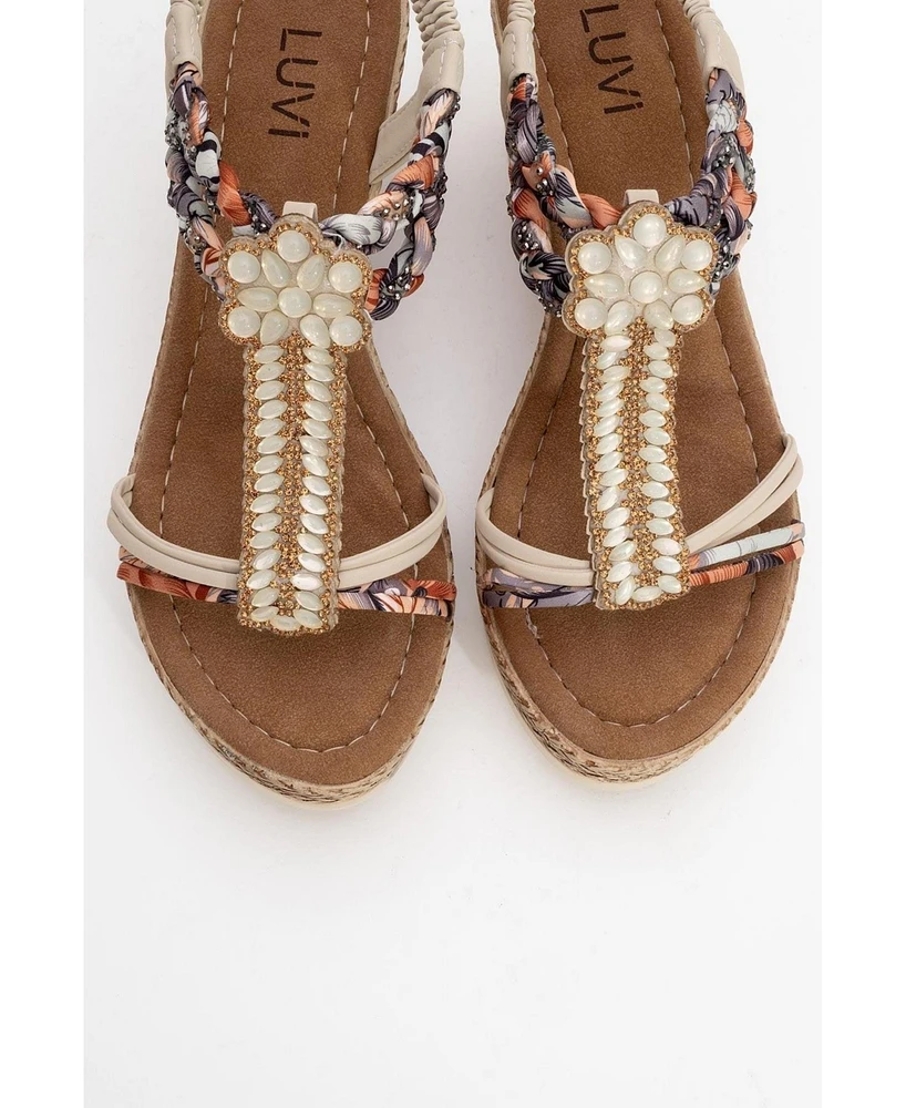 Prologue Shoes Sogno Rhinestone Espadrille Sandal (Women)