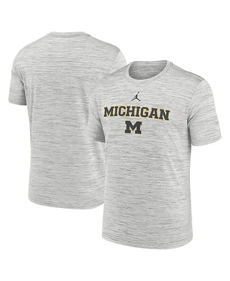 Jordan Men's Gray Michigan Wolverines 2025 Sideline Velocity Performance T-Shirt