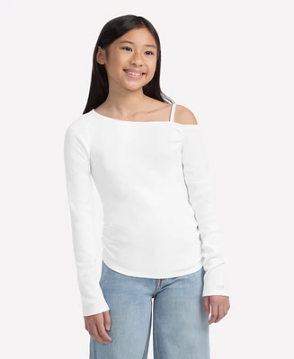 abercrombie kids Girls Asymmetrical Ruched Long Sleeve T-Shirt