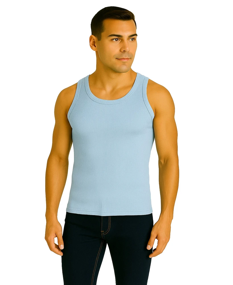 Galaxy By Harvic Men's Heavyweight Ribbed Tank Top
