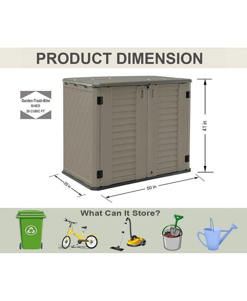 Mondawe Hdpe 50" W x 29" D 41" H Outdoor Storage Cabinet