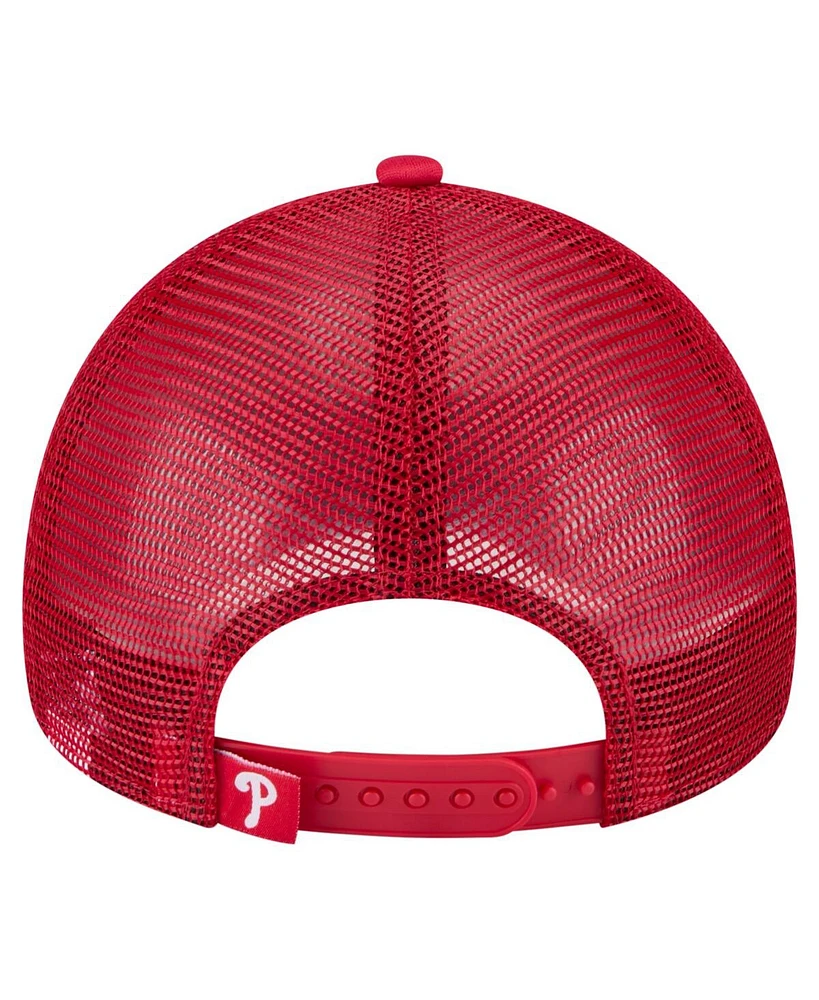 New Era Toddler White/Red Philadelphia Phillies Painted A-Frame 9FORTY Trucker Adjustable Hat
