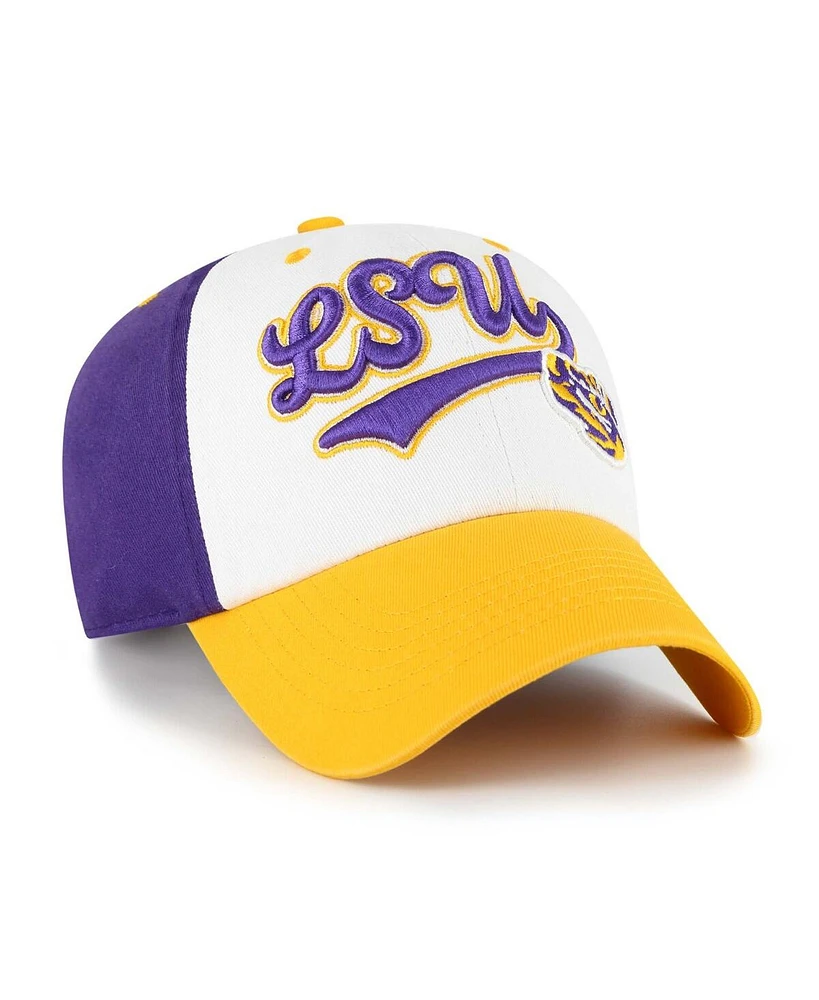 '47 Brand Big Boys and Girls White Lsu Tigers Scooter Clean Up Adjustable Hat